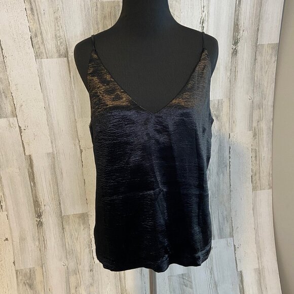MINKPINK Tops - MINKPINK Women's Size Medium Black Satiny Cami Tank Adjustable Straps